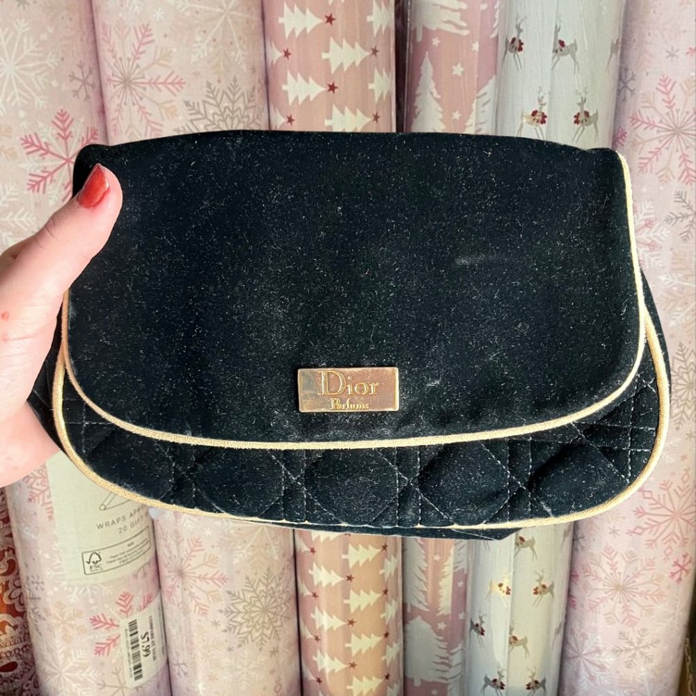 vintage christian dior perfume makeup bag clutch